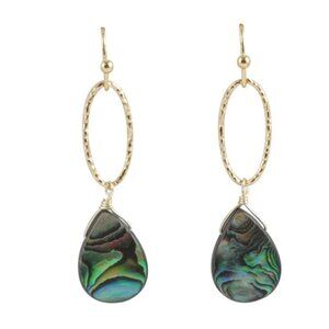NWT - BARSE Sky Fall Bronze Earrings-Abalone